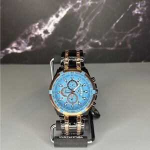 AJ USA Men's Two-Tone Watch with Blue Dial